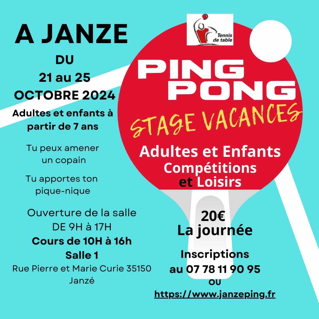 Ping-pong Stage Vacances